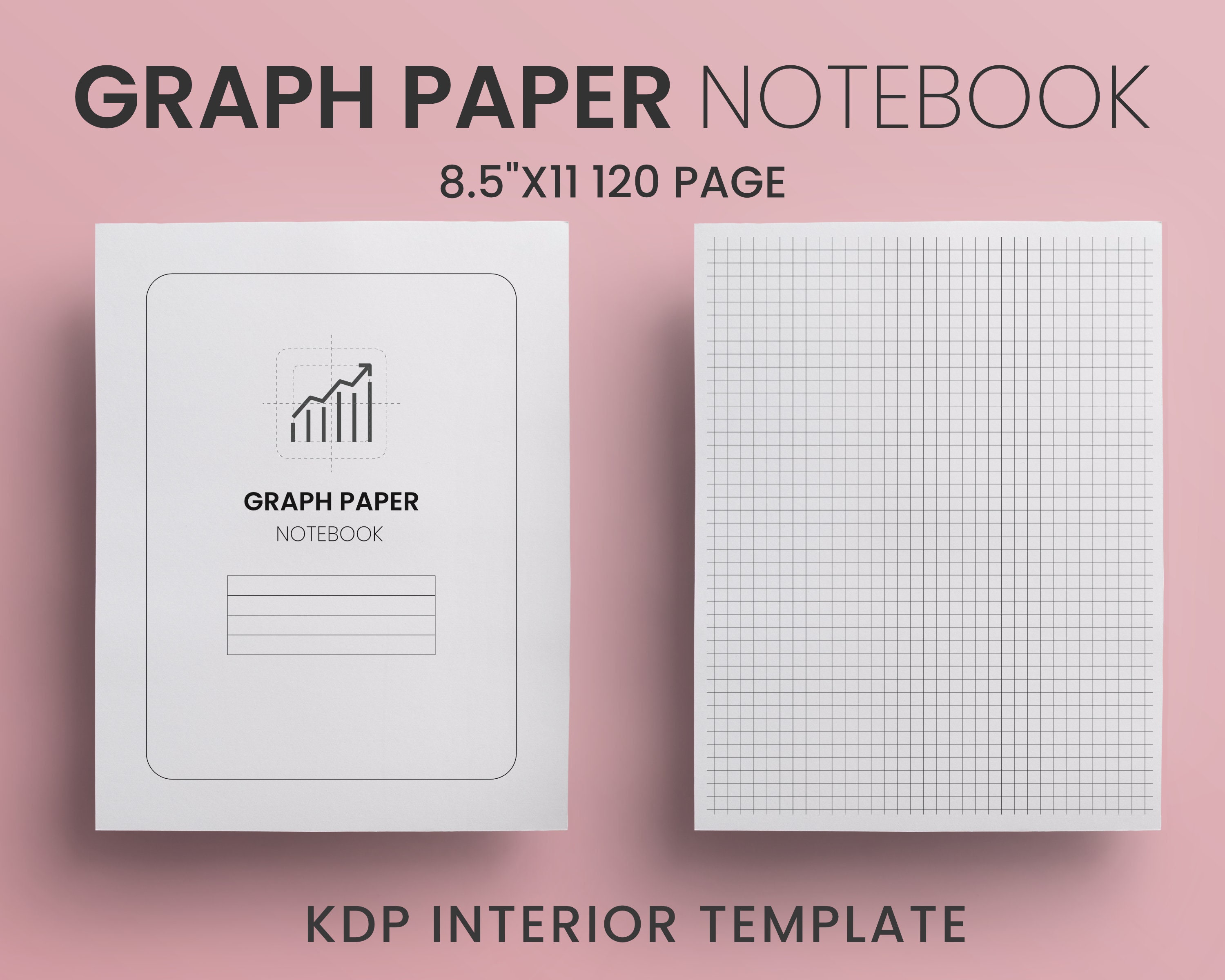 8.5 x 11 Inches, Glue Binding, Quad Ruled Double Sided Graph Paper