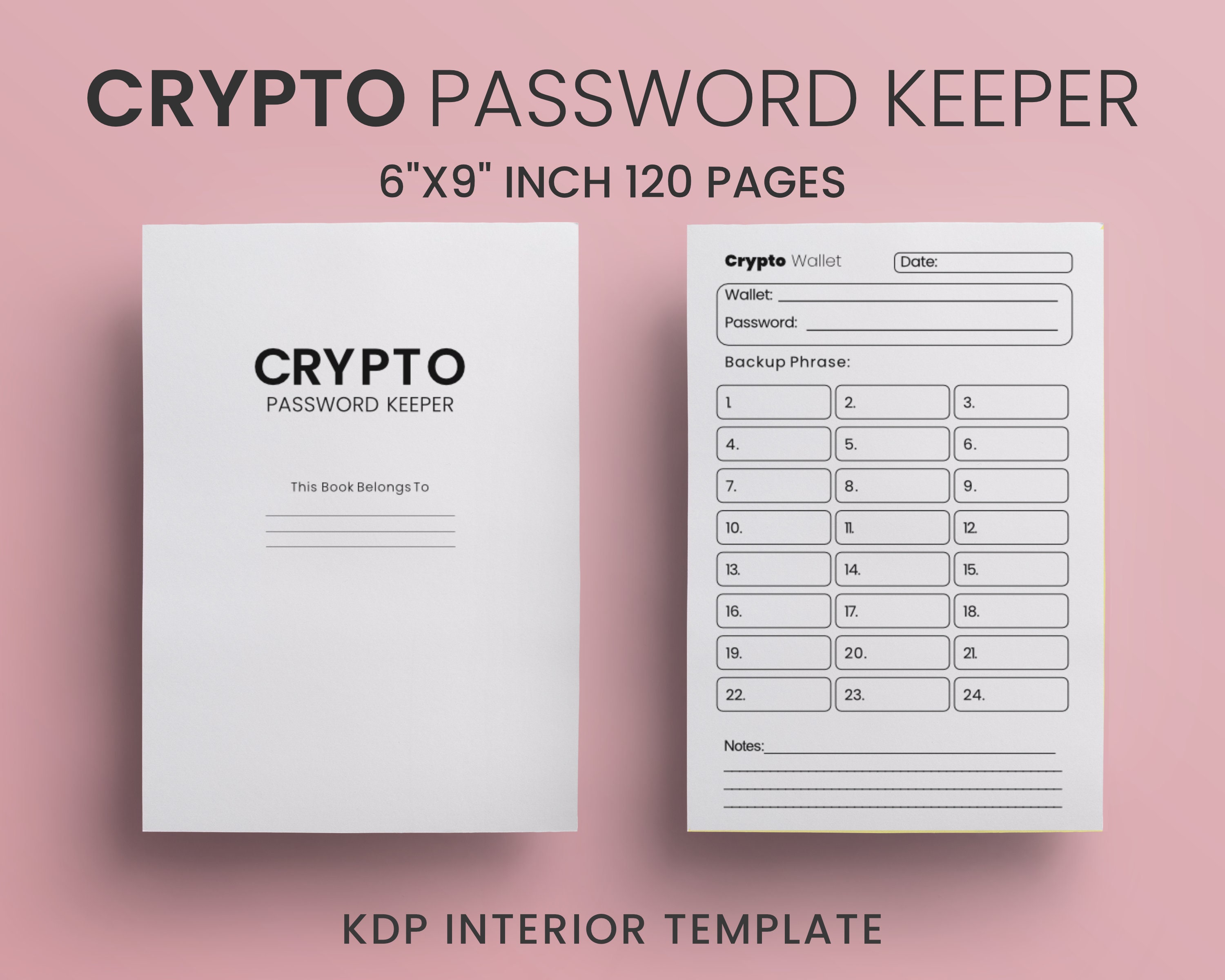 Crypto Password Keeper: Crypto Seed Phrase Storage Log Book