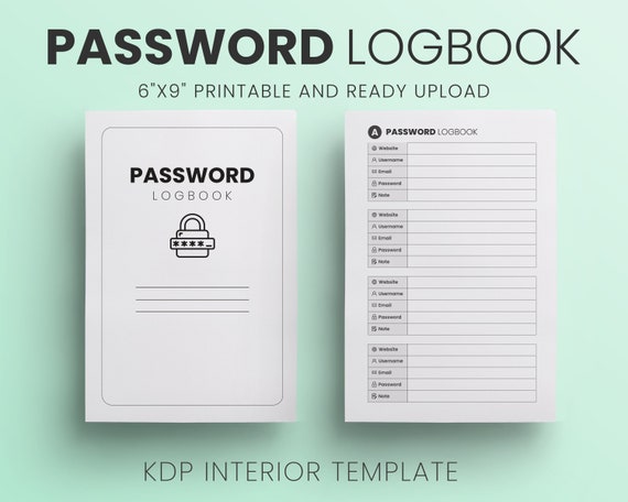 Password Logbook: 105-Page KDP Interior (6x9 Inches) (PDF)