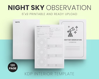 Night Sky Observation Logbook | Astronomy Journal (Digital Download)
