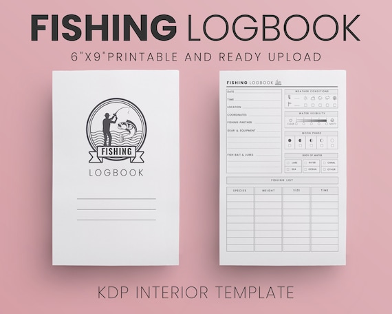 Fishing Logbook 6x9 Inches Ready to Upload PDF Commercial Use KDP