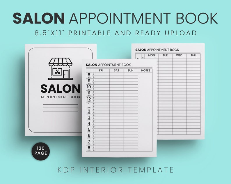 Salon Appointment Book, Salon Digital Planner, Beauty Salon Planner ...