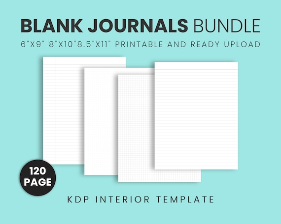 KDP Interiors Bundle: Blank Lined, Dot Grid, Grid Paper (120 Page) (Commercial Use)
