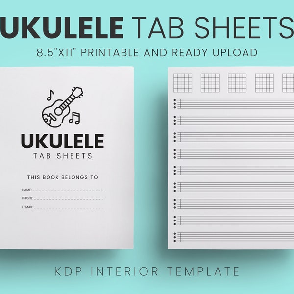 Approved KDP Printable Ukulele Blank Chord Chart. Ukulele Chord Diagrams. Ukulele Chord Chart. 8.5x11 Inch Editable in Canva