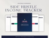 Side Hustle Income Tracker PDF | Freelancer Planner | Gig Economy Log | Self Employed Monthly Income Expense Journal | KDP Interior