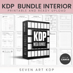 KDP Bundle, 10 Templates Canva, KDP Mega Bundle, Kdp Template, Canva Template, Editable Kdp Interior, Low Content Book 10 interios