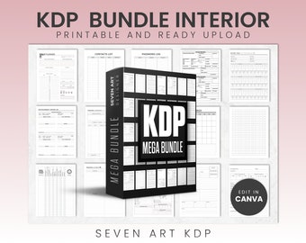 KDP Mega Bundle, 10 Canva Logbook & Journal Templates (Digital Download)
