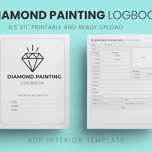 Diamond Painting Logbook Spiral Bound Journal. 50 Entries. Cute Diamond  Painting Tracker 
