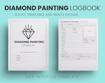 Diamond Painting Logbook Diamond Painting Journal KDP Interior Template 8.5&quot;X11&quot; inches 120 Page Ready to Upload