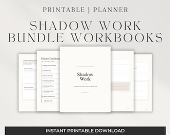 Shadow Work Journal Mega Bundle, Inner Child Healing Workbook, Therapy Worksheets PDF, Self Love Guide, Trauma Recovery,