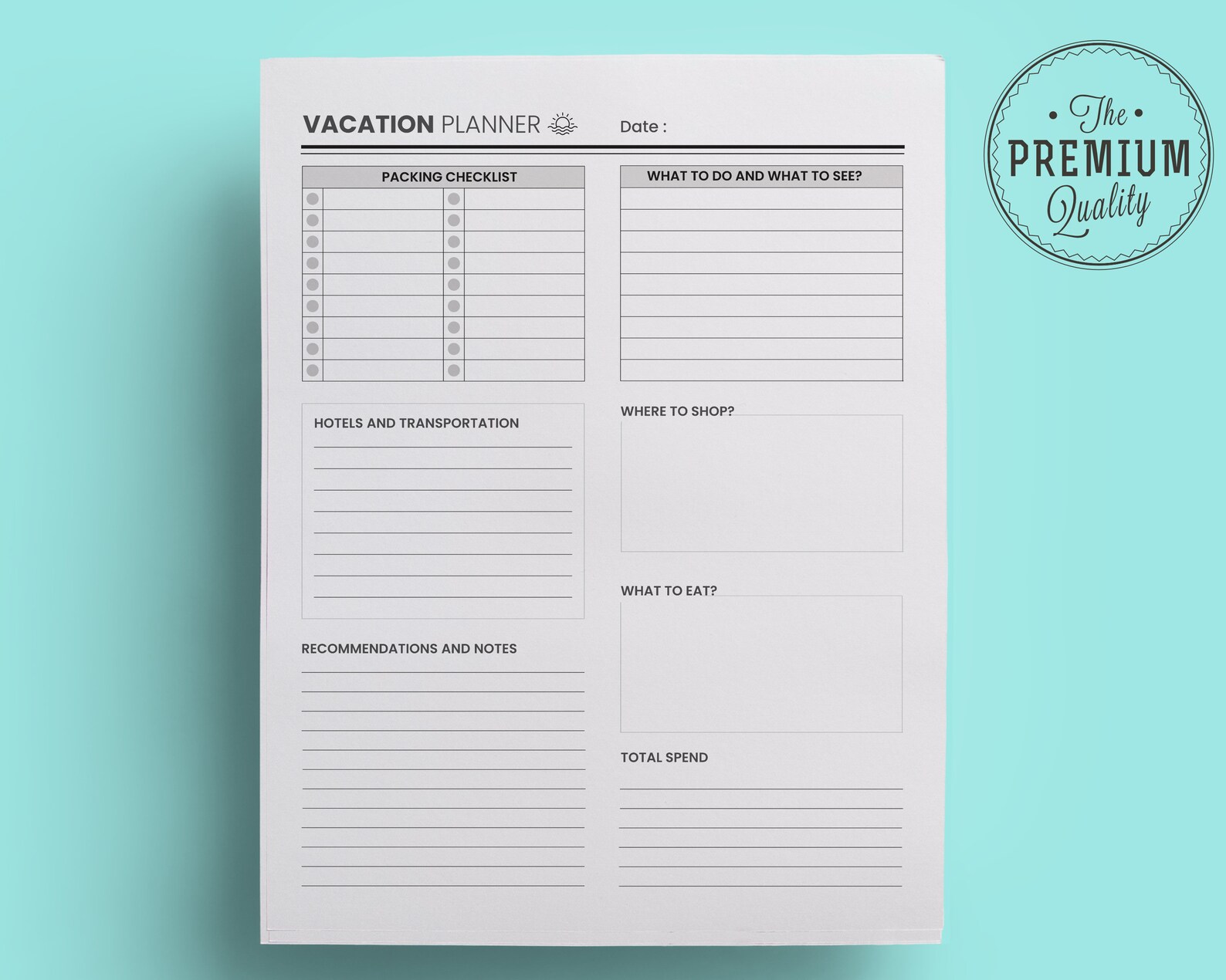 Vacation Planner KDP Interior Template, 8.5x11 Travel Budget (PDF) - Etsy
