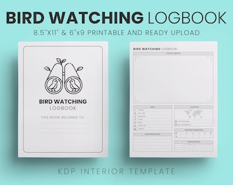 Vogelwatching Logbuch: 8.5x11 KDP Interior (Bereit zum Hochladen von PDF)