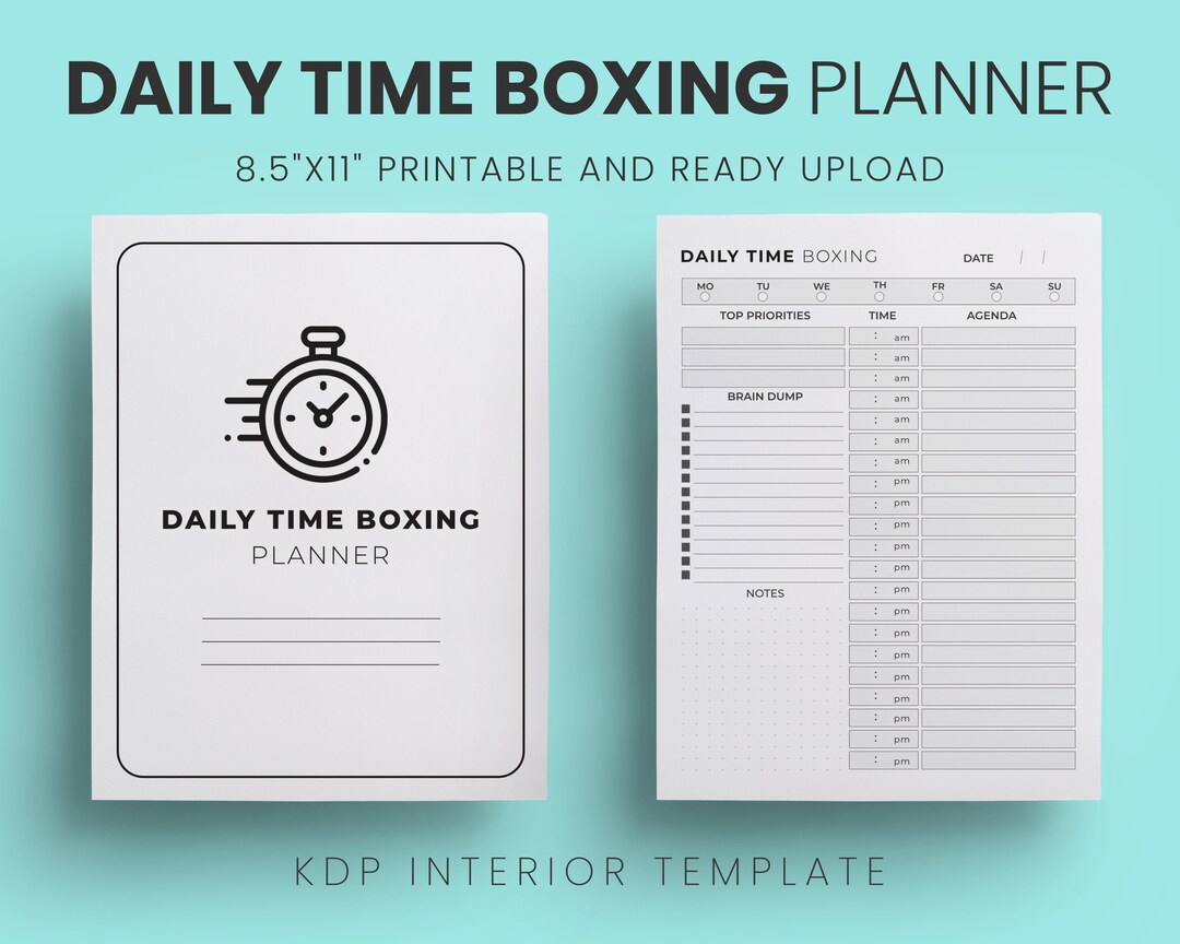 Daily Time Boxing Planner Todo List Work Sheet, Planner Printable