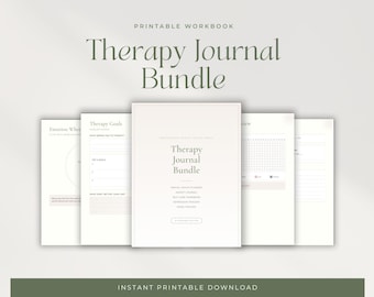 Pacchetto diario di terapia stampabile / Planner per la salute mentale / Diario dell'ansia / Quaderno di lavoro per la cura di sé / Tracker della depressione / Tracker dell'umore A4 PDF