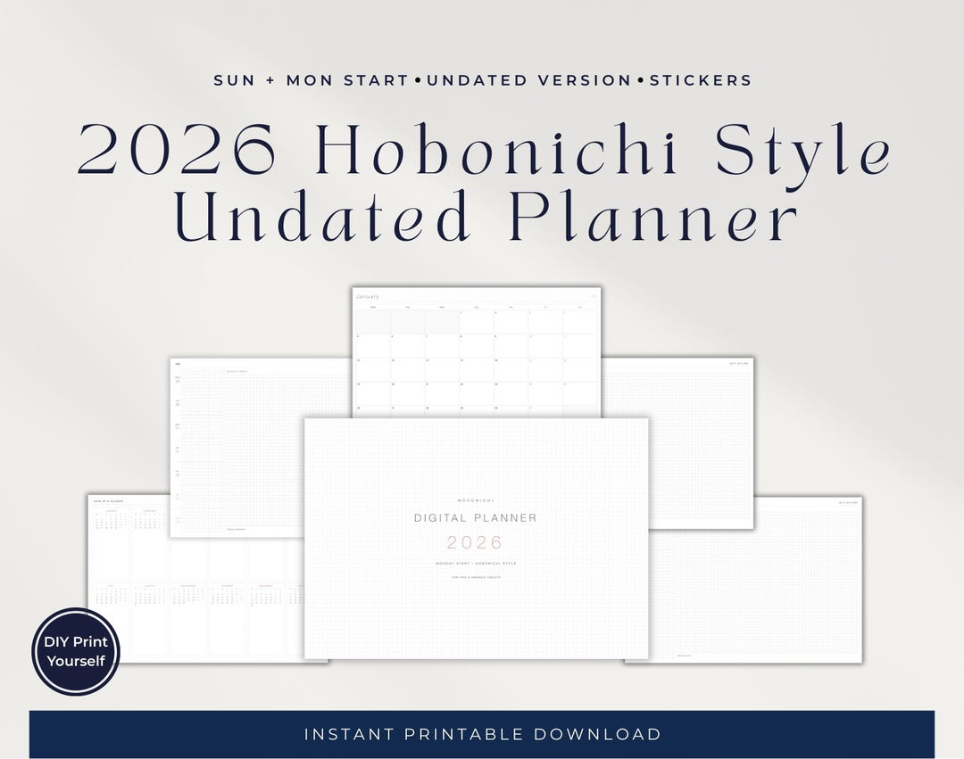 2026 Digital Planner for Goodnotes, Hobonichi Weeks Style iPad Planner ...