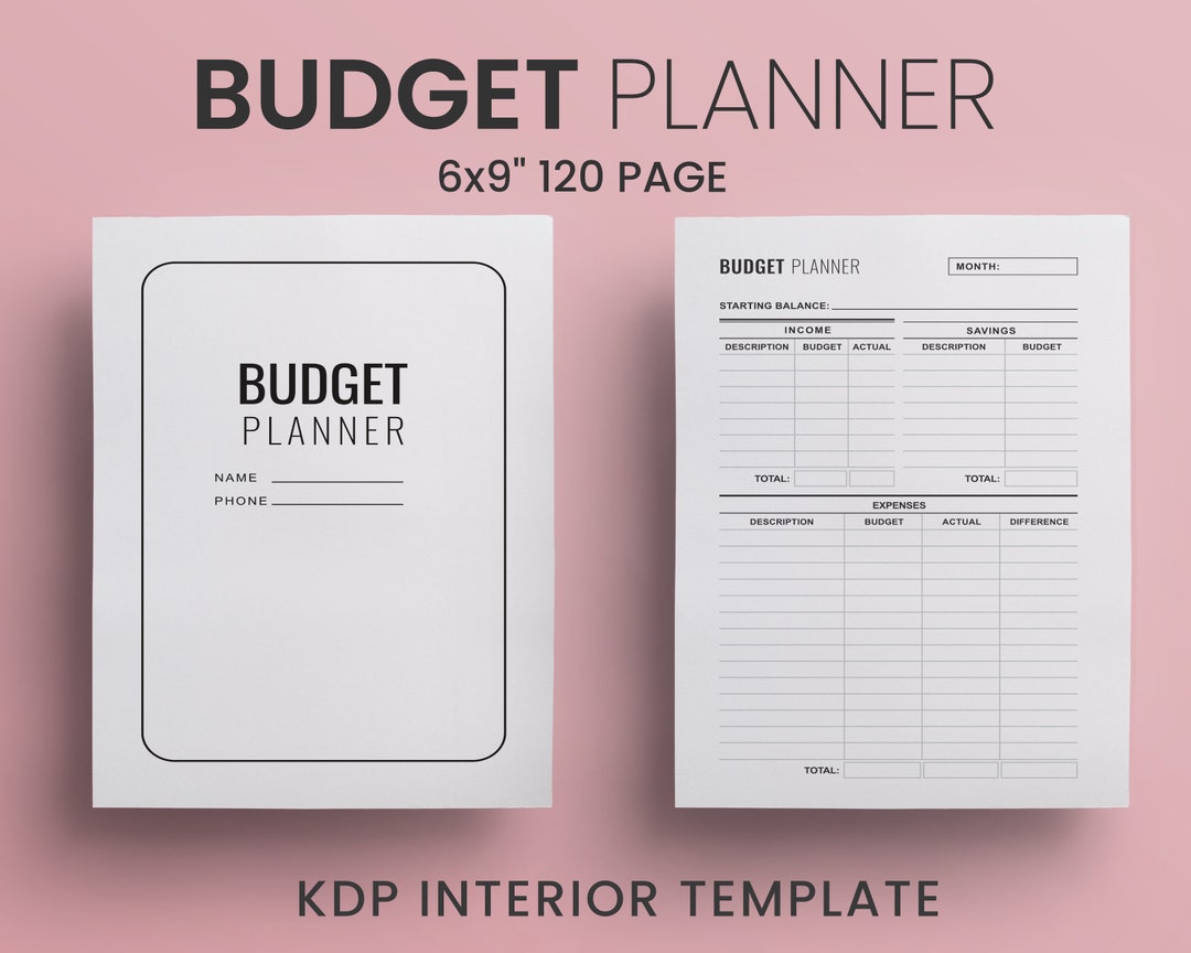 Budget Planner 6X9 Inches Ready to Upload PDF I Commercial Use I KDP