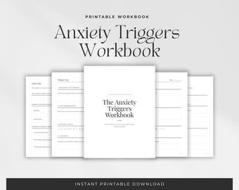 Angstauslöser Arbeitsbuch PDF, CBT-Therapie Arbeitsblätter, Panikangriffs-Tagebuch, Journal für psychische Gesundheit, Kognitive Verhaltenstherapie,