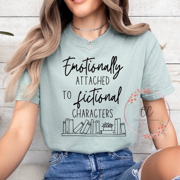 Emotionally Attached To Fictional Characters Svg, Book Lover Svg, Funny Book Svg, Bookish Svg