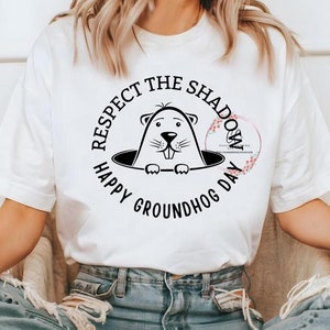 Diseño SVG del Día de la Marmota: Respeta la sombra / Plantilla de camiseta de celebración feliz para la predicción de la primavera
