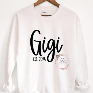 Gigi Svg, Camisa Gigi, Vovó Svg, Nana Svg, Mimi Svg, Gigi Est. 2025 Svg, Presente da vovó, Novo bebê Svg
