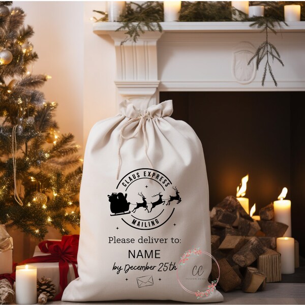 Sac de Père Noël SVG, Sac cadeau SVG, Sac de Noël SVG, SVG de Noël, Santa SVG, Sac du Pôle Nord SVG