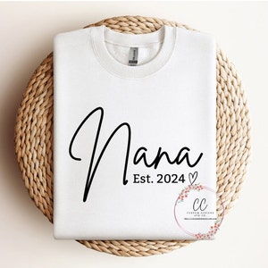 Naná Est. 2024 Svg, Nana Svg, Camisa Nana, Vovó Svg, Presente para Vovó, Presente para Nana, Nana Png