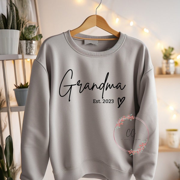 Grandma Est 2023 Svg, Grandma Svg, Grandma Shirt, Grandma Sweatshirt, Grandma Gift, Grandma Quotes Svg