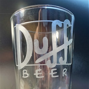 Simpson&#39;s, Duff Beer Pub Glasses, Simpsons, Pint Glasses, Glassware, Beer Glasses- The Simpsons Beer pint glass Gift