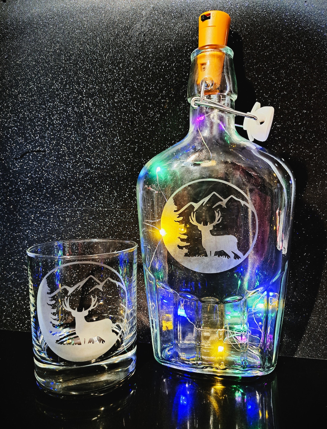 British Wildlife - Kintyre Crystal Whisky Tumbler Engraved STAG - View #3