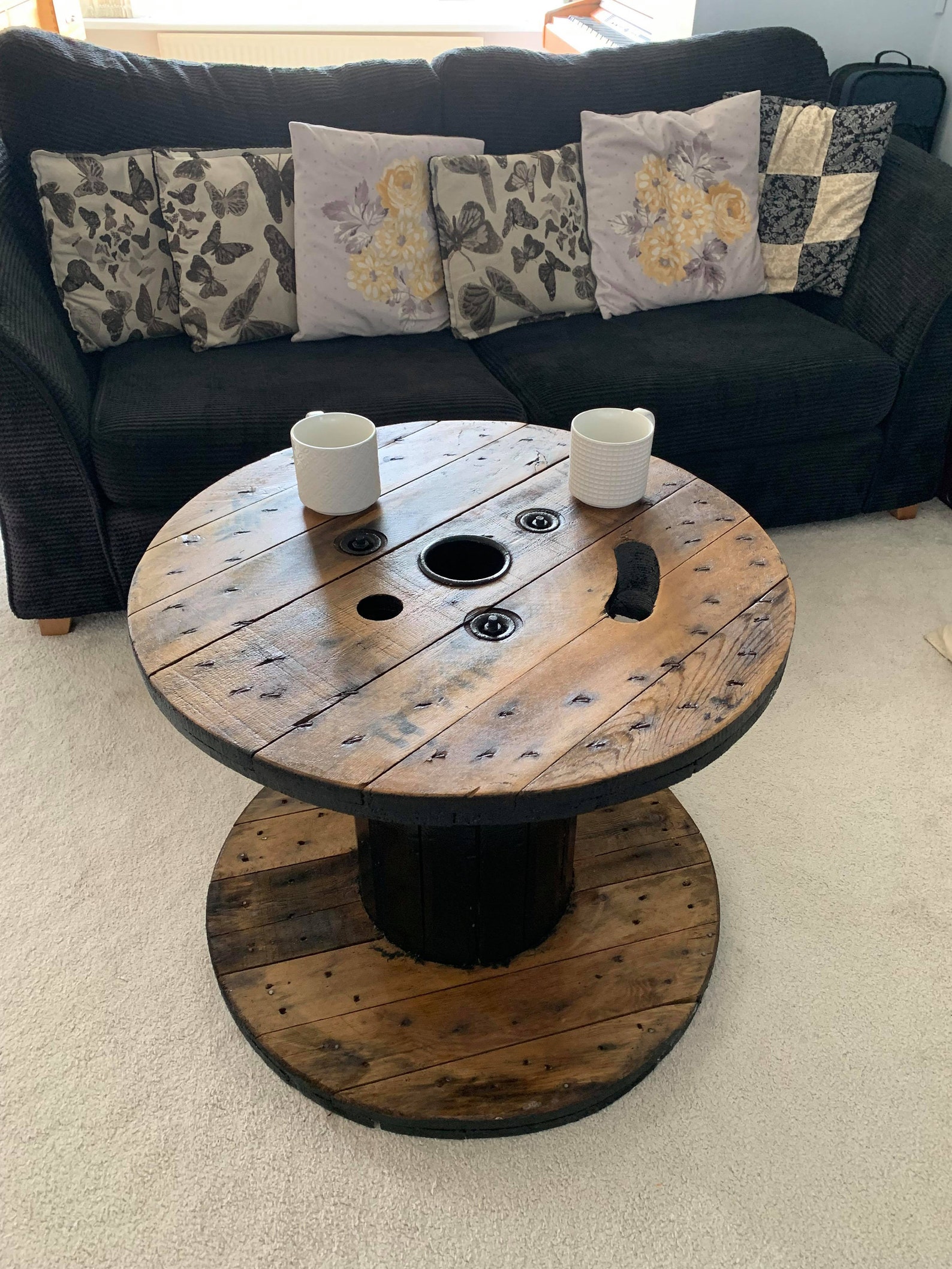 Wooden Reel table/Outdoor Table/Coffee Table/ Rustic Table | Etsy