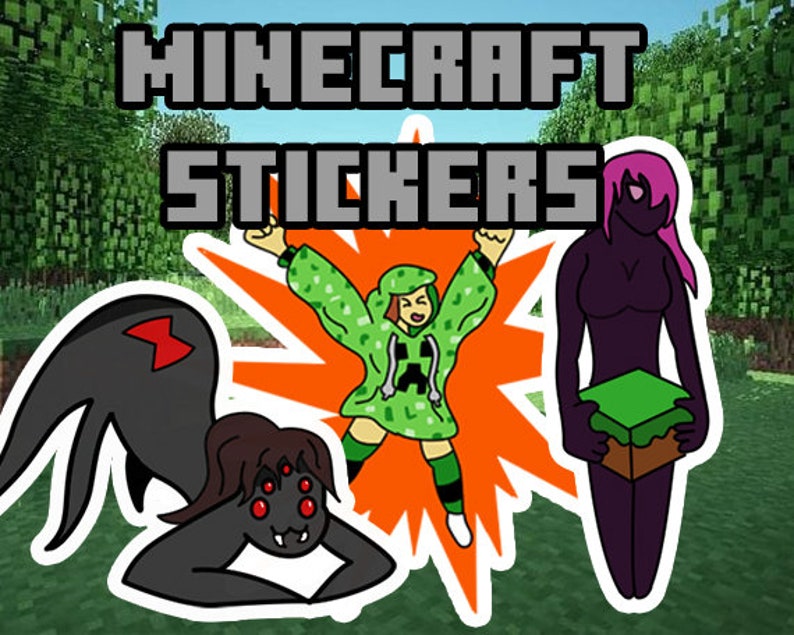 Minecraft Stickers Waterproof Glossy Etsy
