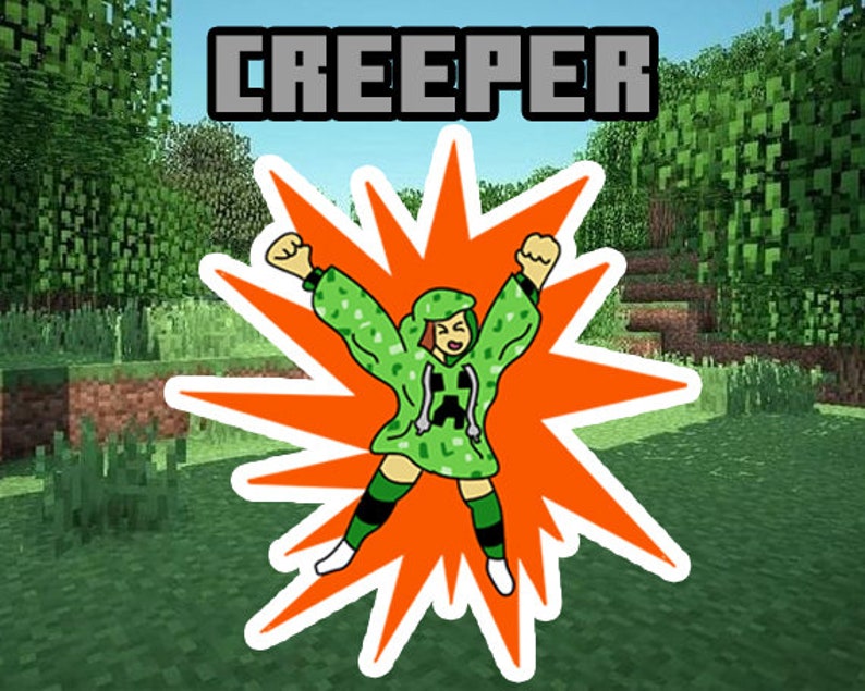 Minecraft Stickers Waterproof Glossy Etsy