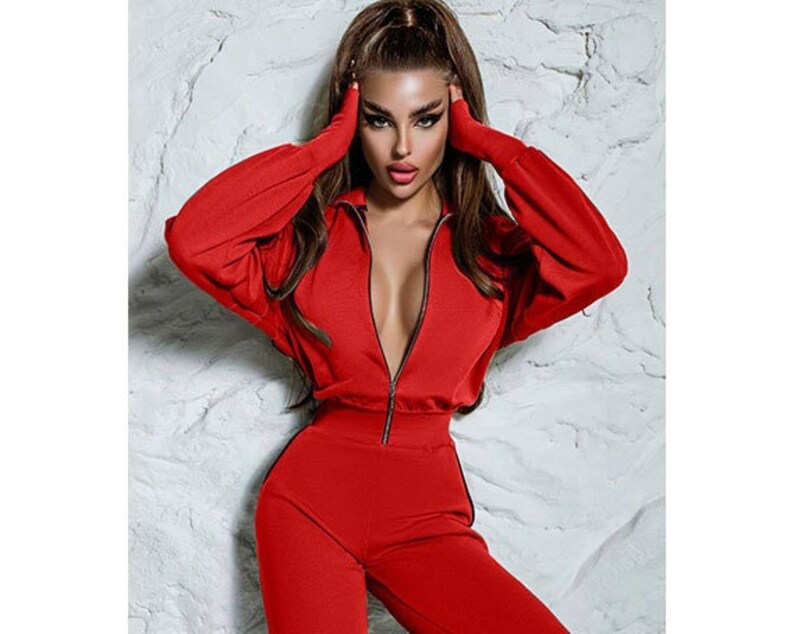 thumbnail image 2 of Women's Long Sleeve Turtleneck Unitard Bodysuit - Yoga Fitness Gym Jumpsuit 2 of 5