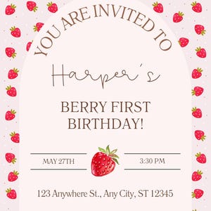 Convite de primeiro aniversário da Berry