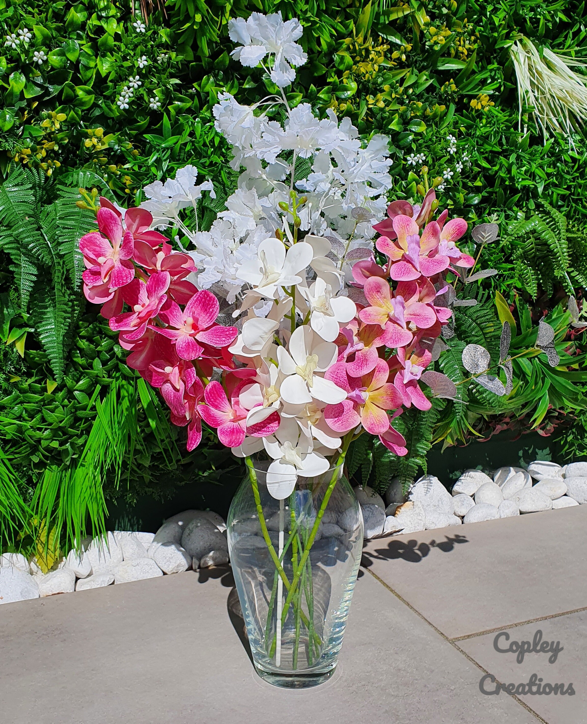 Glass vase full of artificial flowers Perfect present Gift Etsy