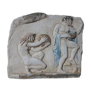 Satyr and Silenus Wall Bas Relief Sculpture Greco-Roman Statue