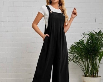 Women Jumpsuit with Relaxed Strap Wide Leg Overalls * Overalls Women * Spagetti Strap * Casual Wear For Women * Loose Pants With Strap