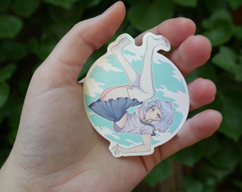 Kawaii Anime School Girl Falling Aesthetic SINGLE Sticker 3 Inches