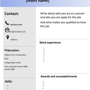 a digital resume template