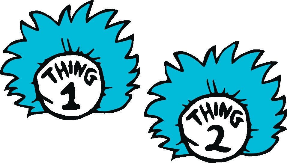Thing One And Thing Two Clipart Vector Cut File For Cricut, Silhouette