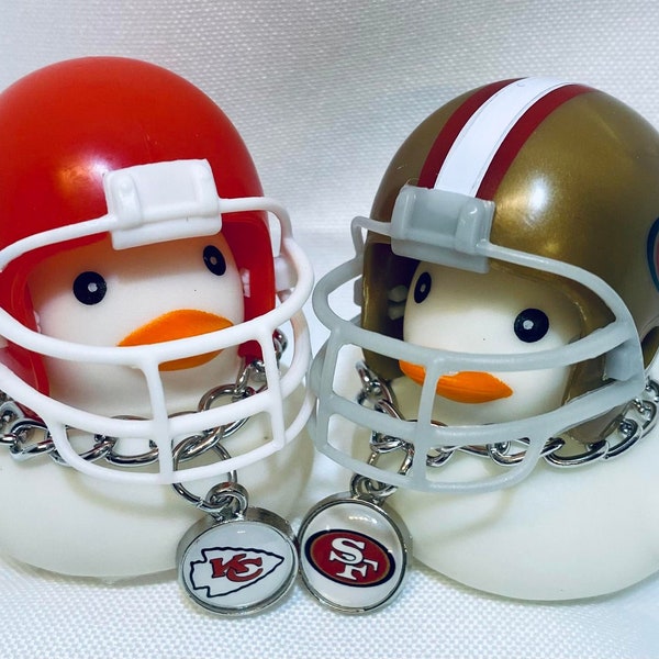 Rubber Duck NFL Teams gLOW-in-the-dARK Car Accessary with Helmet and Charm Necklace! LIMITED EDITION!