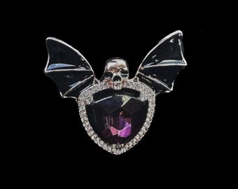 Skull Bat Vent Clip Air Freshener / Purple & Black Gothic Lavender Air Freshener