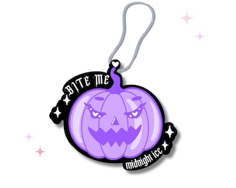 Bite Me Purple Pumpkin Midnight Ice Scent Car Air Freshener / Kawaii Goth Air Fresheners