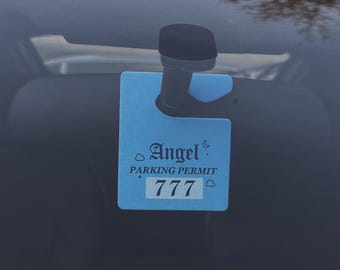 Angel 777 Parking Permit Air Freshener - Blue New Car Scent Hang Tag