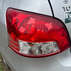 16 diverse spoken koplamp achterlichtstickers 2 stickervellen glitter mat rood vinyl voor buitenverlichting en ramen van de auto