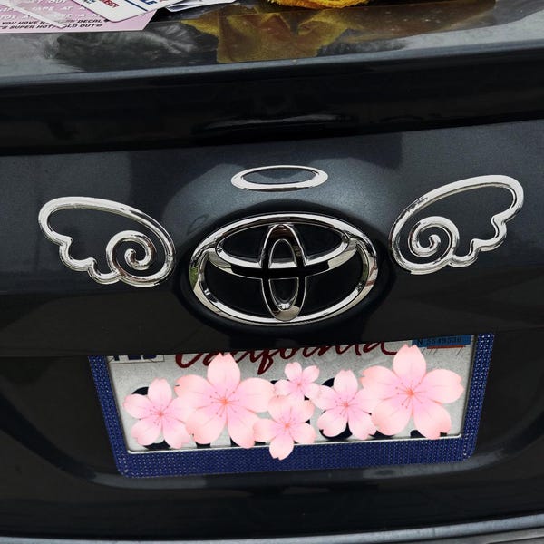 Chrome Engelenvleugels Auto-embleem Sticker / Wings & Halo Silver Badge Decal Auto Exterieur Accessoires Decoratie BabeDriven