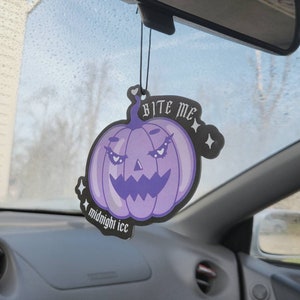 Bite Me Purple Pumpkin Midnight Ice Scent Car Air Freshener / Kawaii Goth Air Fresheners