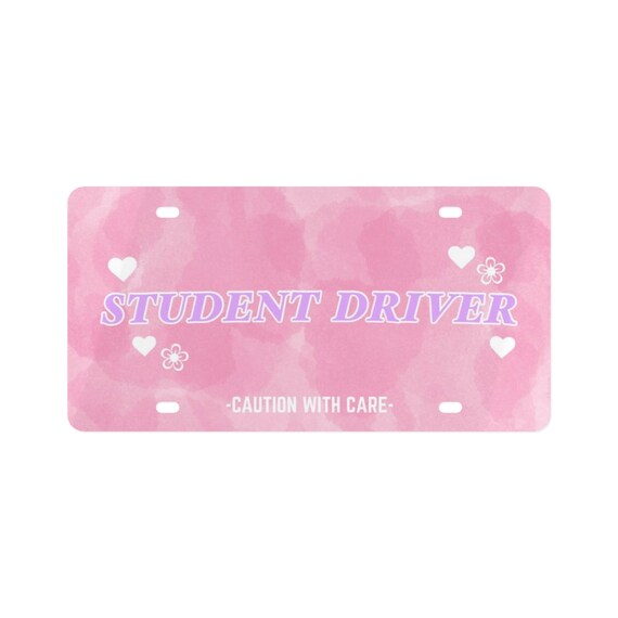 Kawaii Student Driver License Plate Replacement Cover / Cute Etsy