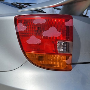 12 Assorted Clouds Headlight Taillight Decals 2 Sticker Sheets Glitter Frosted Red Vinyl For Car Exterior Lights and Windows