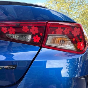 18 Assorted Sakura Headlight Taillight Decals 2 Sticker Sheets Glitter Frosted Red Vinyl For Car Exterior Lights and Windows image 6